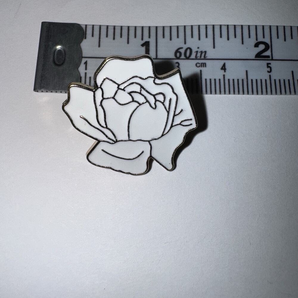 White Lotus Pin Brooch